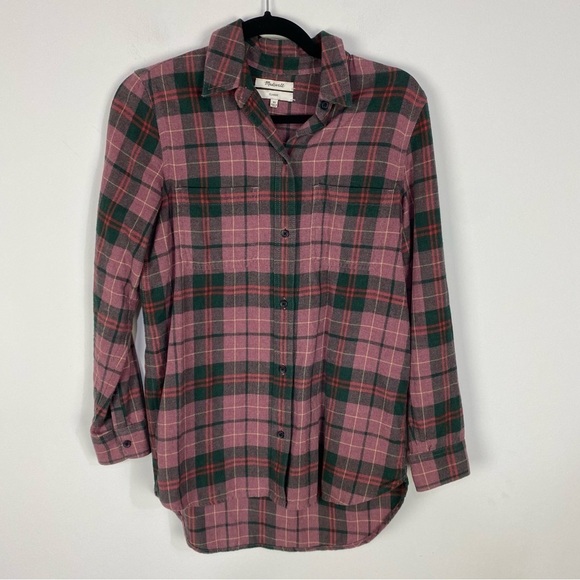 Madewell Tops - Madewell Classic Mauve Red Button Down Plaid Flannel